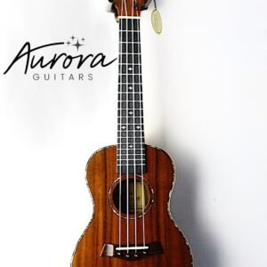 Aiersi SU074P Koa Concert Ukulele with full, warm tone & compensated bone saddle