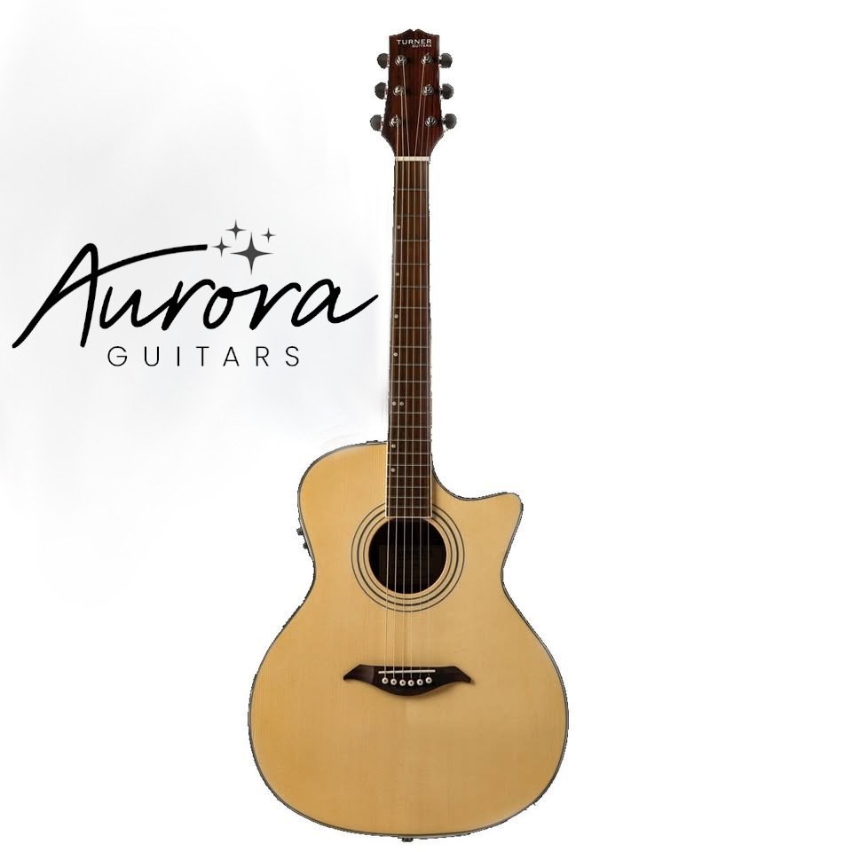 Turner 44CE electro-acoustic guitar- solid spruce top, ovangkol back/sides, Fishman pickup & preamp