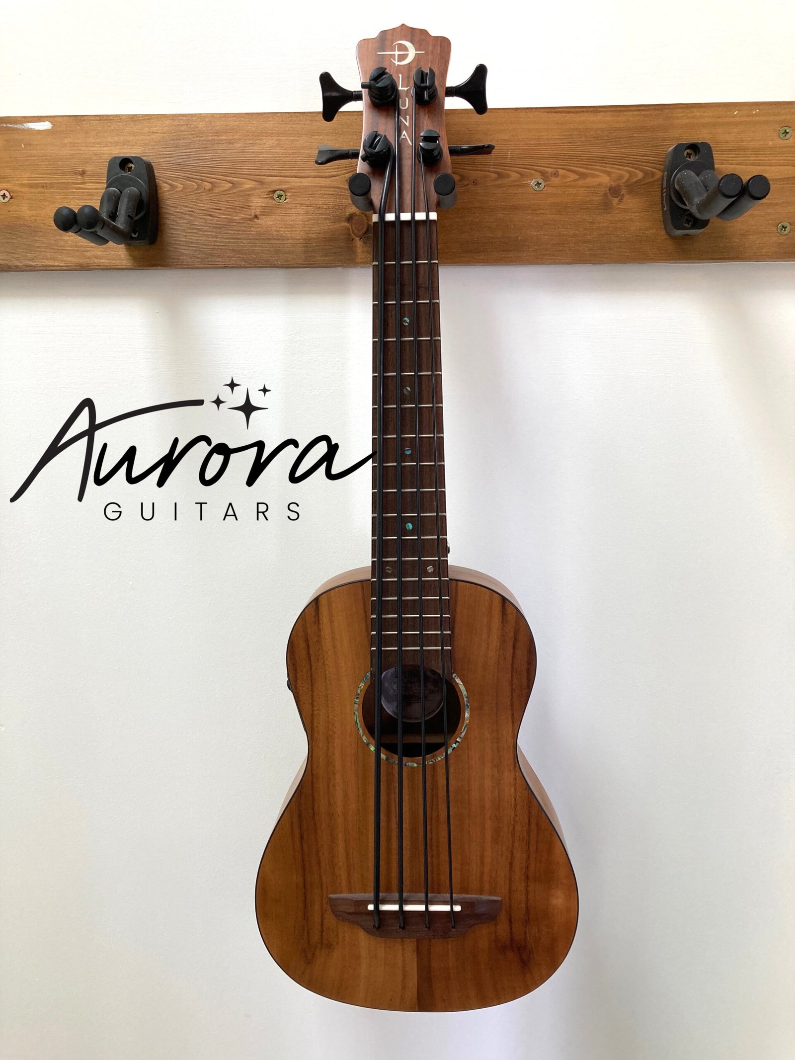 Luna Uke Bass Koa- electro-acoustic ukulele bass with gorgeous looks, full tone & built-in tuner!